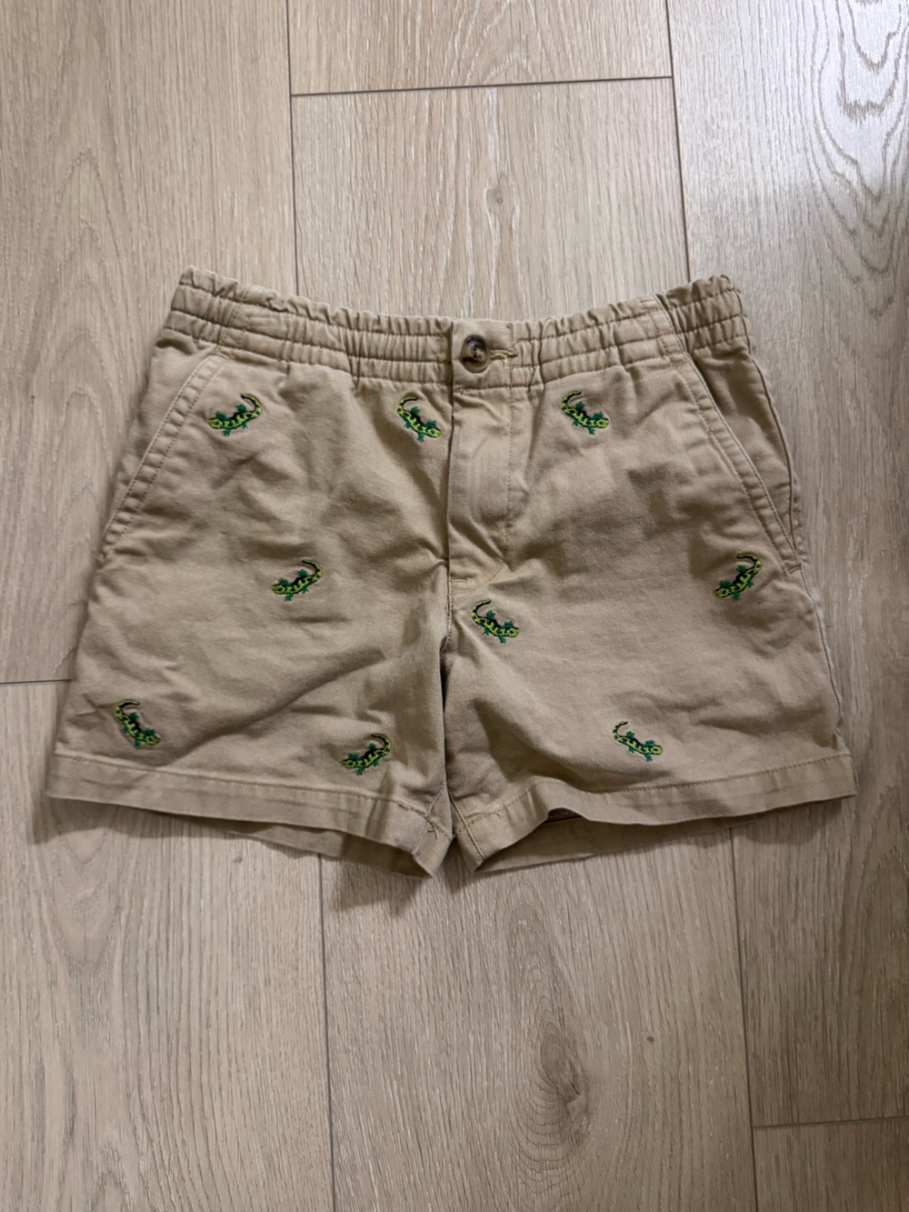 Polo by Ralph Lauren Khaki Shorts with Green Lizard Embroidery